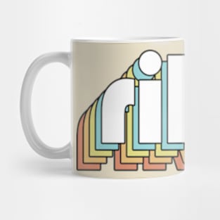 Riker - Retro Rainbow Typography Faded Style Mug